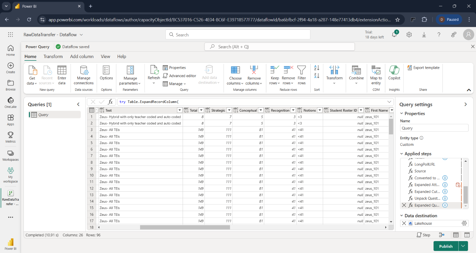 Assessment Data Transfer Set-up for Power BI