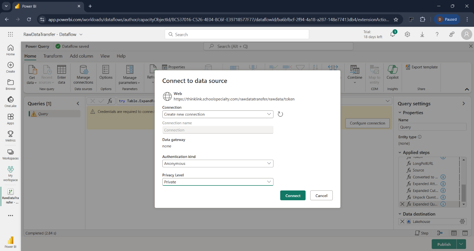 Assessment Data Transfer Set-up for Power BI