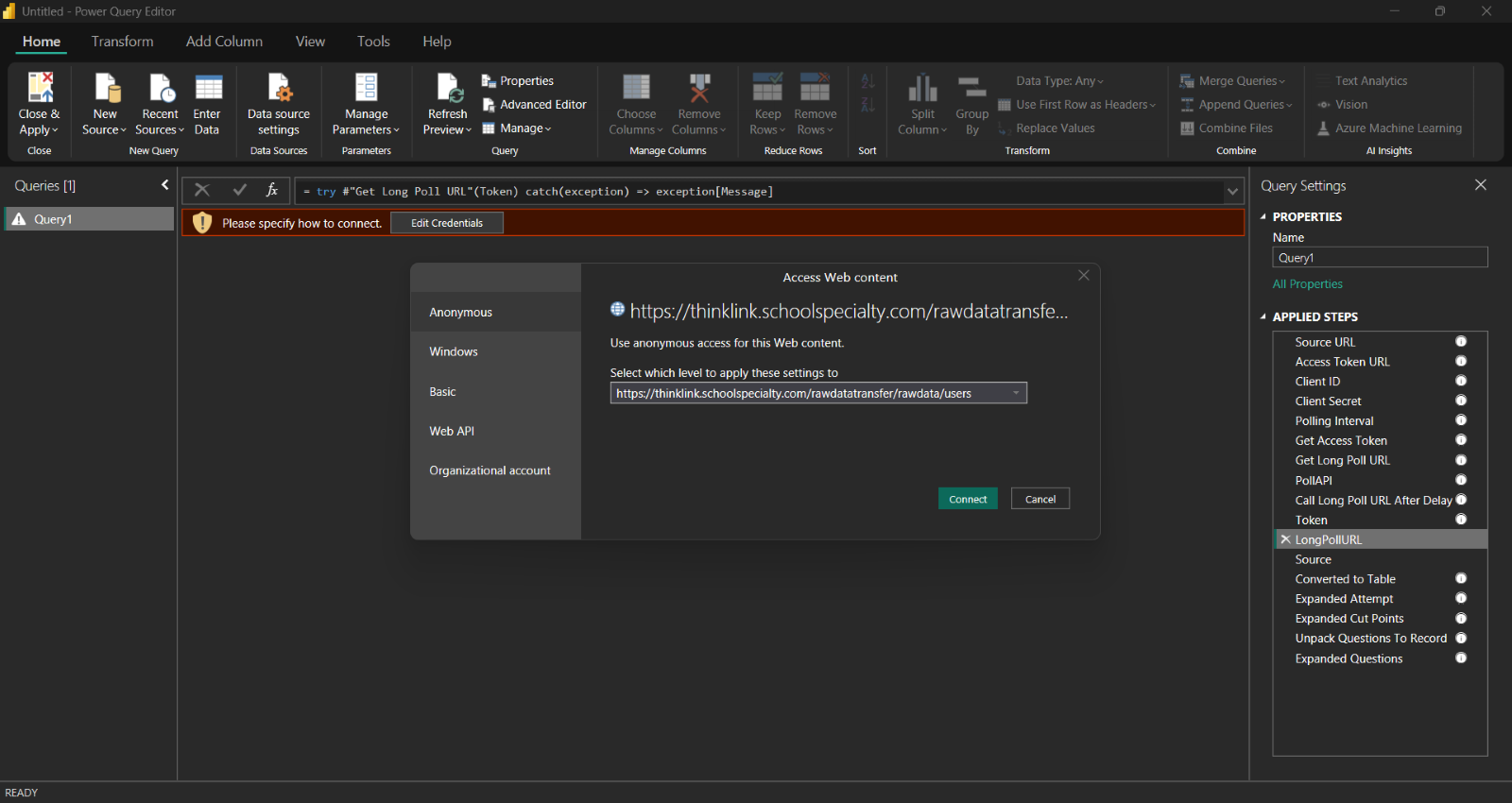 Assessment Data Transfer Set-up for Power BI